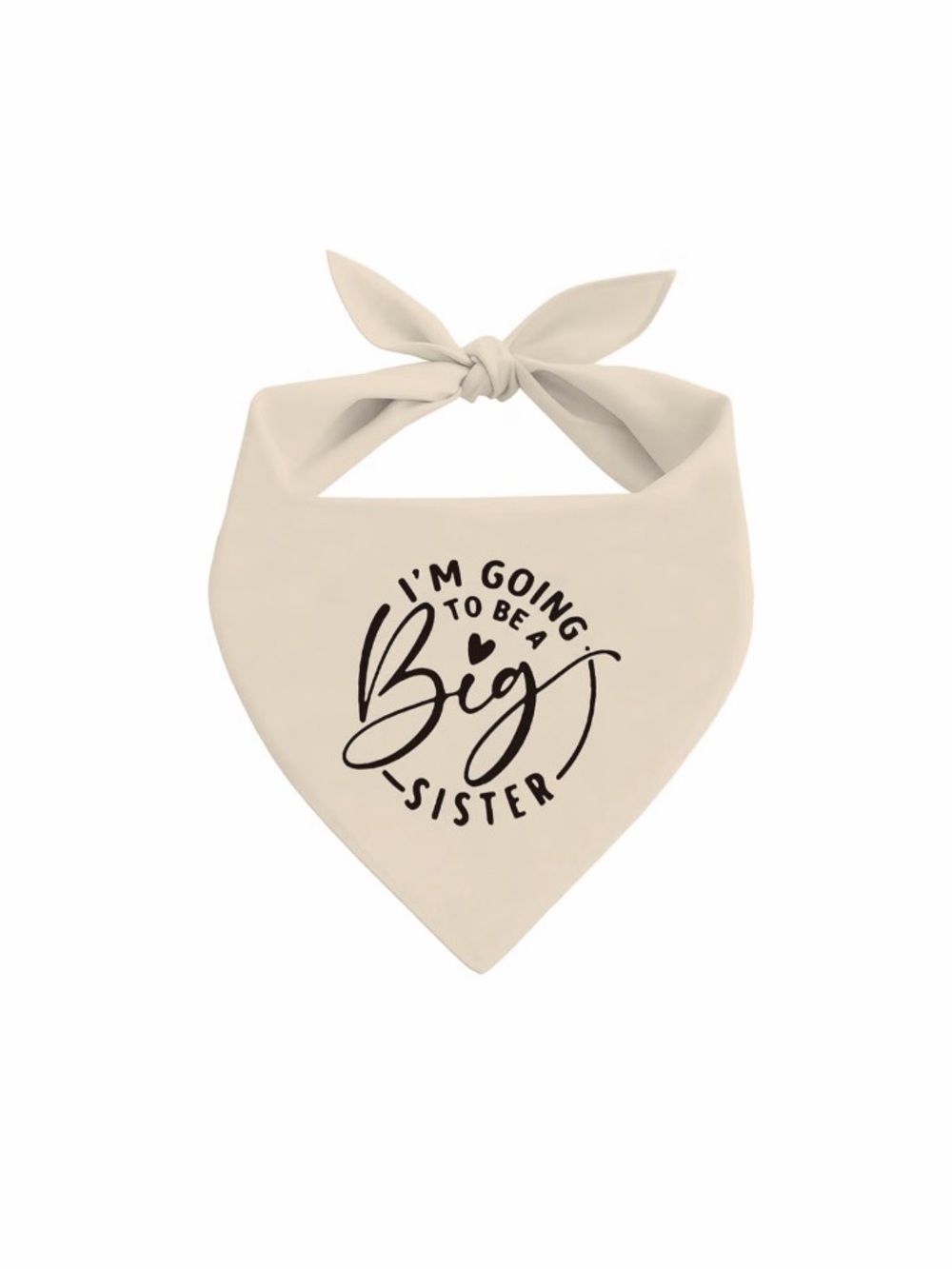 I'm Going to Be Abig Sister Dog Bandana, Beige Pet Dog Scarf